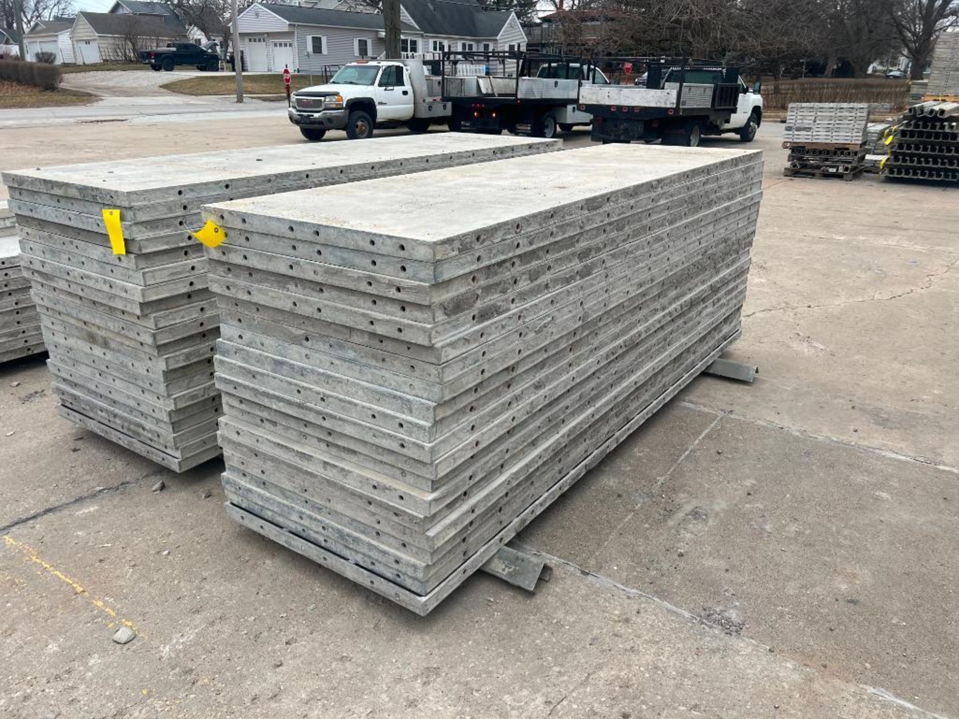 (20) 36" x 10' Smooth Precise Aluminum Concrete Forms, 8" Hole Pattern. Located in Mt. Pleasant, IA