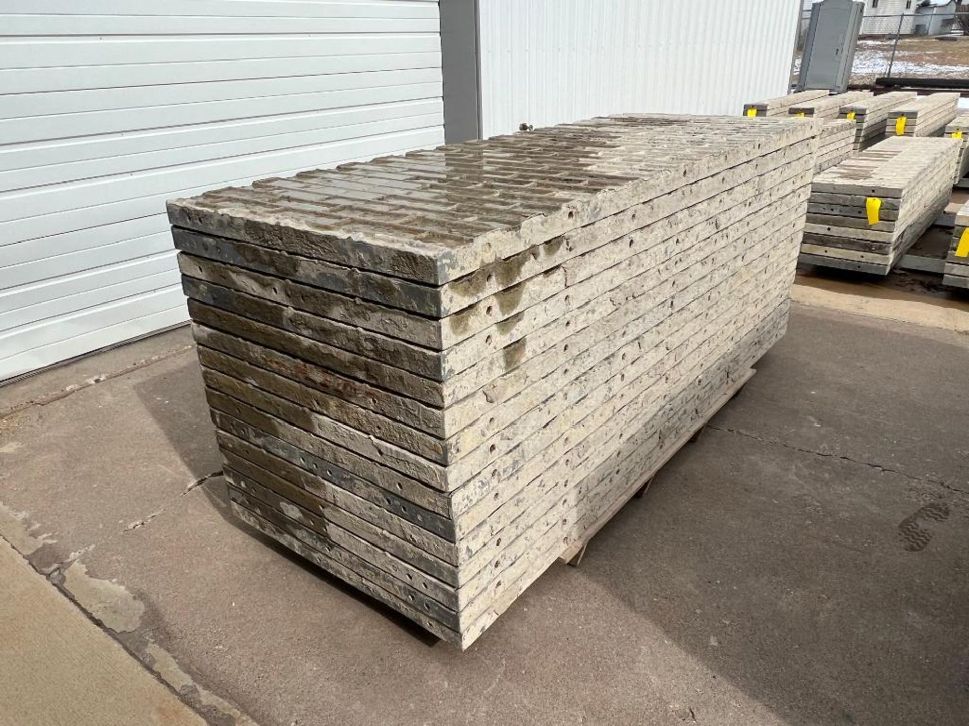 (15) 36" x 8' Tuf N Lite Textured Brick Aluminum Concrete Forms, 6-12 Hole Pattern. Located in Mt. P - Image 2 of 6