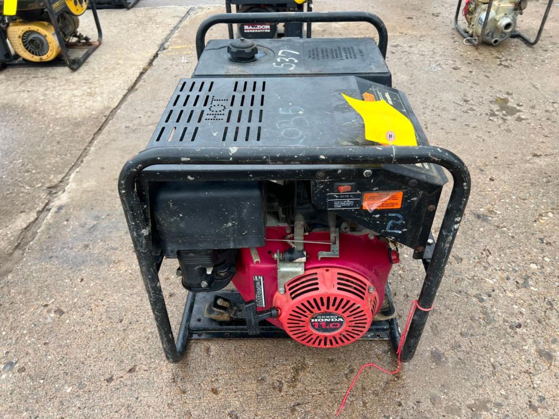 Baldor Premier OHV60 Generator, 6000W, Honda GX340 11 HP Engine. (#2035) Located in Mt. Pleasant, IA - Image 2 of 3