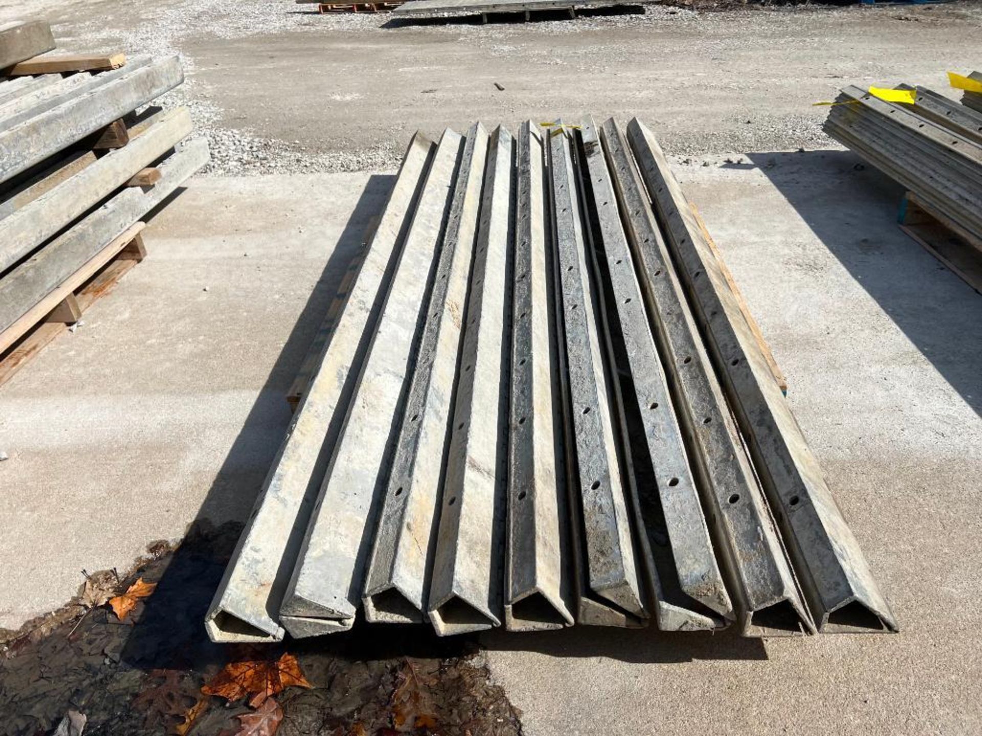 (9) 4" x 4" x8' Hinged Smooth Wall Ties Aluminum Concrete Forms, 8" Hole Pattern. Located in Mt. Ple - Image 2 of 2
