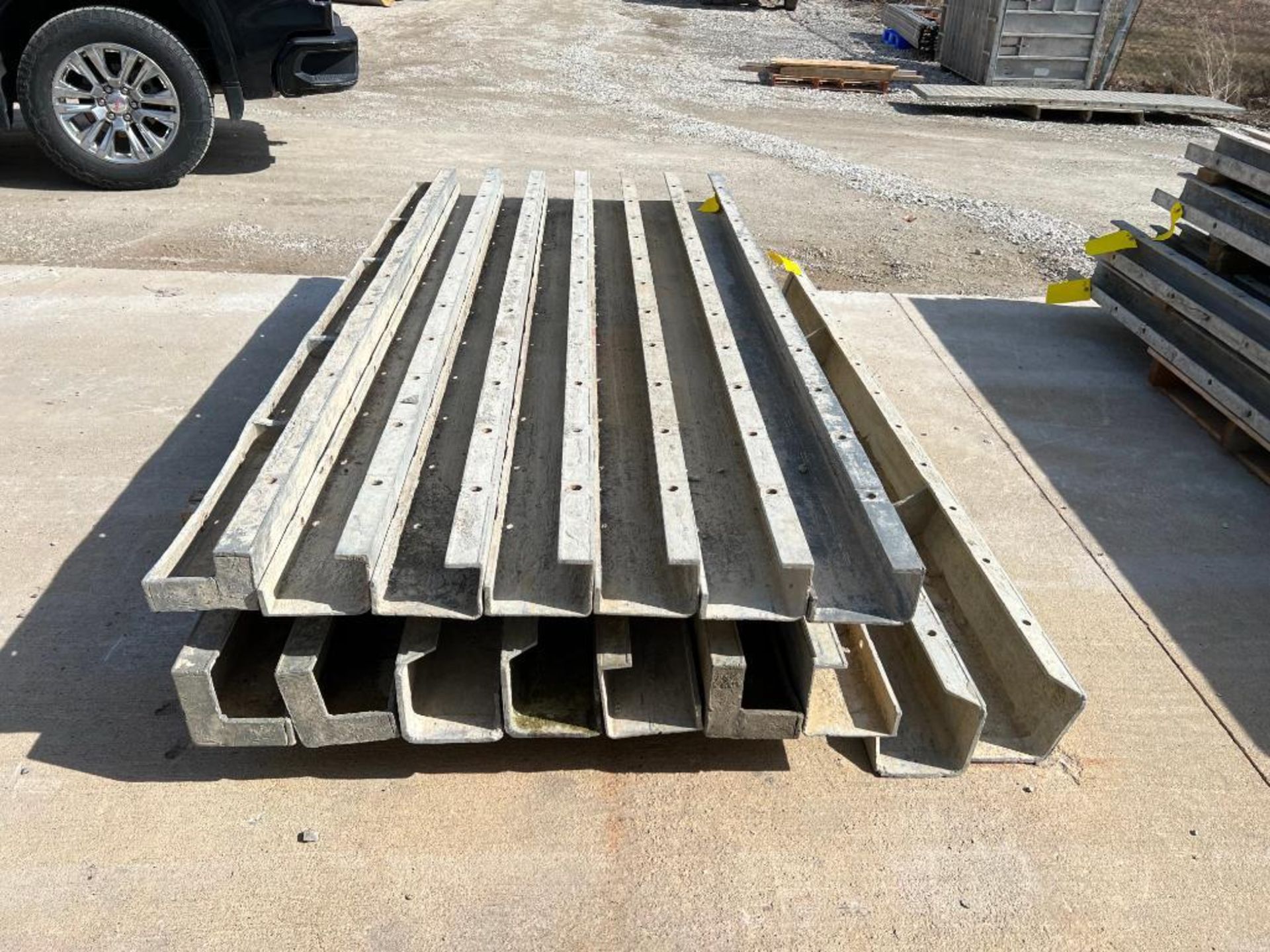 (9) 6" x 6" x 8' ISC Full Smooth Wall Ties Aluminum Concrete Forms, 8" Hole Pattern. Located in Mt. - Image 2 of 3