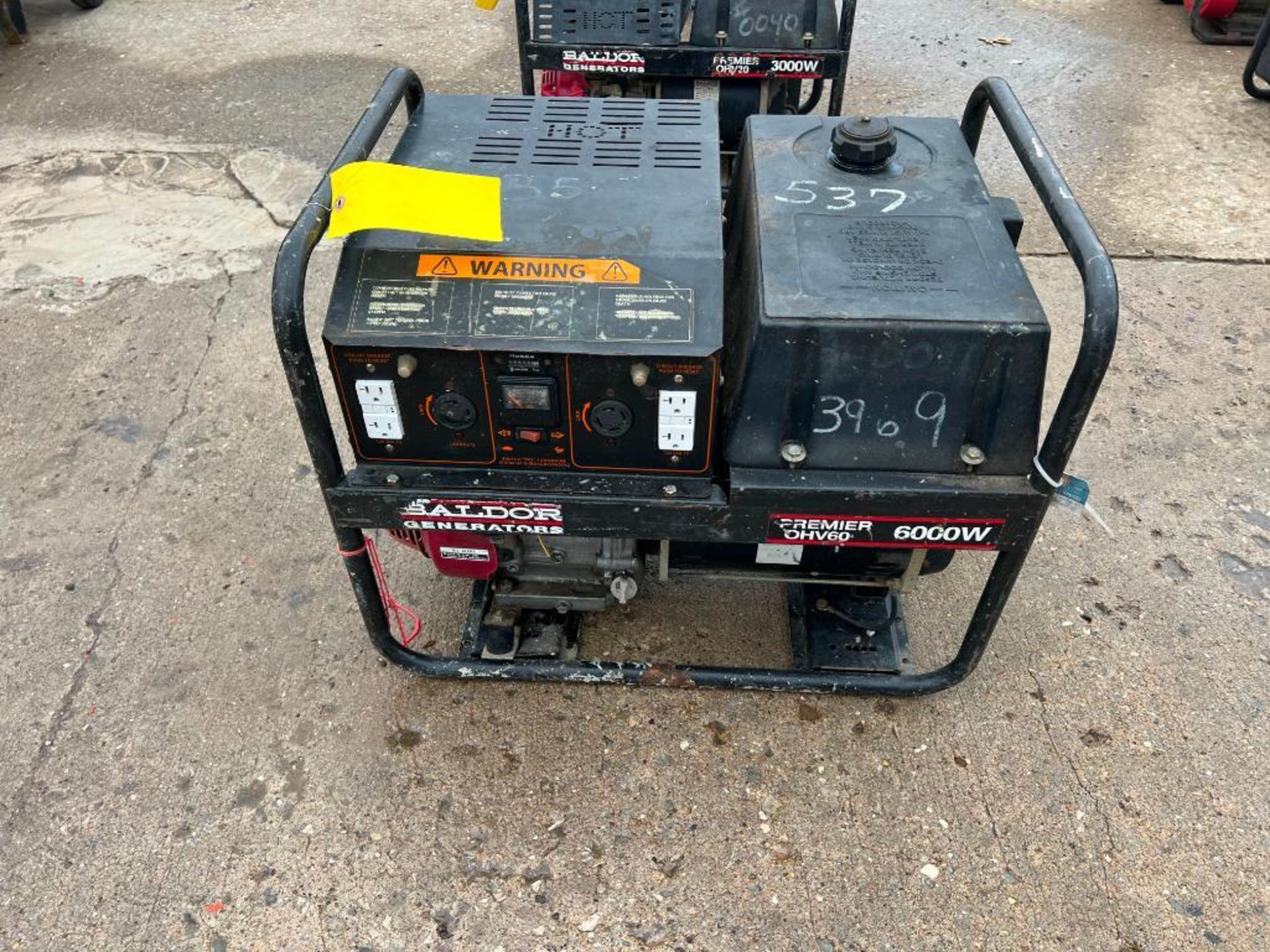 Baldor Premier OHV60 Generator, 6000W, Honda GX340 11 HP Engine. (#2035) Located in Mt. Pleasant, IA