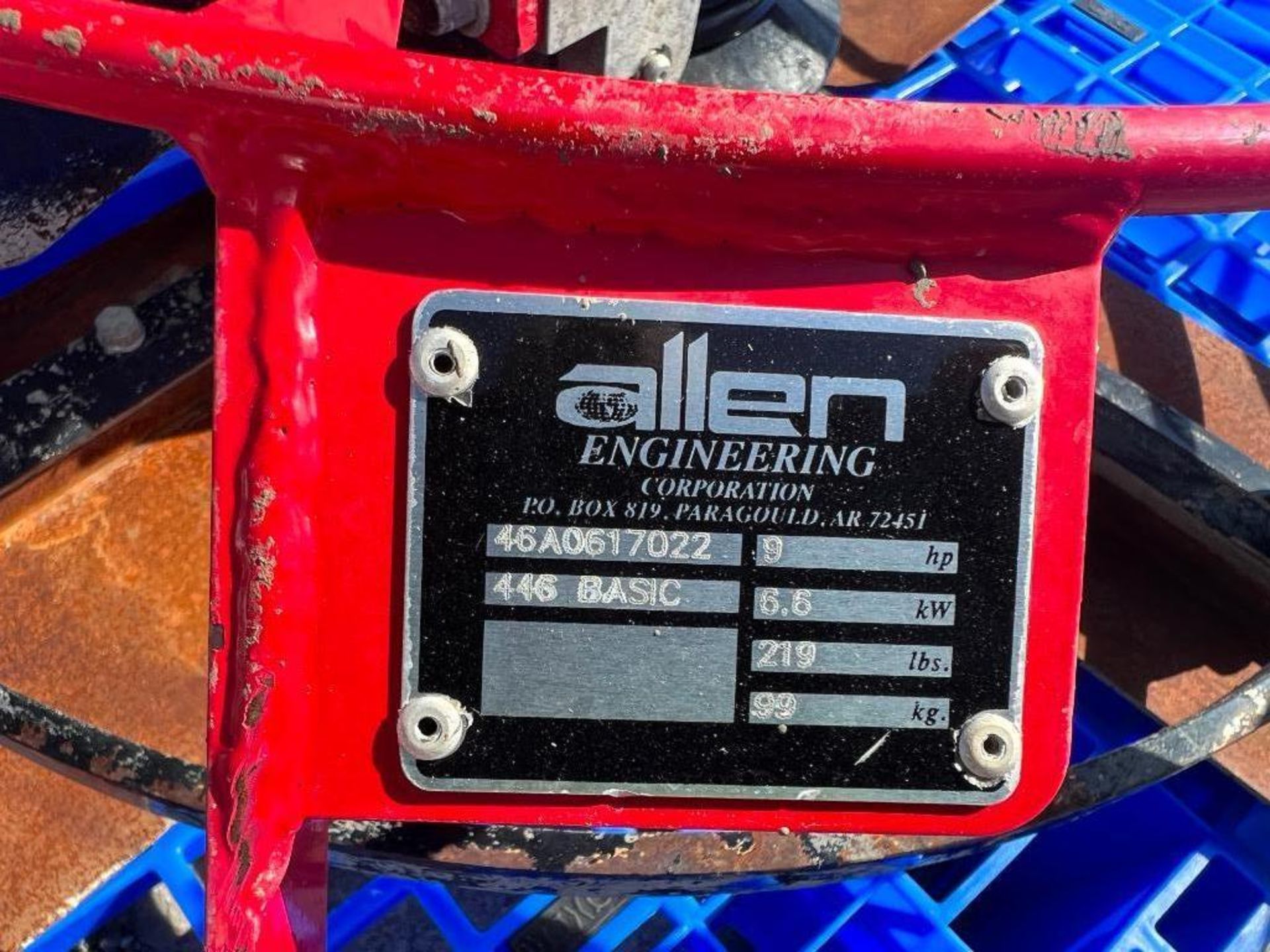 46" Allen Pro 446 Basic Walk Behind Power Trowel, Serial #46A0617022, 9 HP, 219 Lbs. Honda GX 270 En - Image 2 of 6