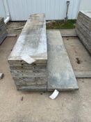 (1) 19" x 8' (11) 18" x 8' Smooth Wall Ties Aluminum Concrete Forms, 6-12 Hole Pattern. Located in M