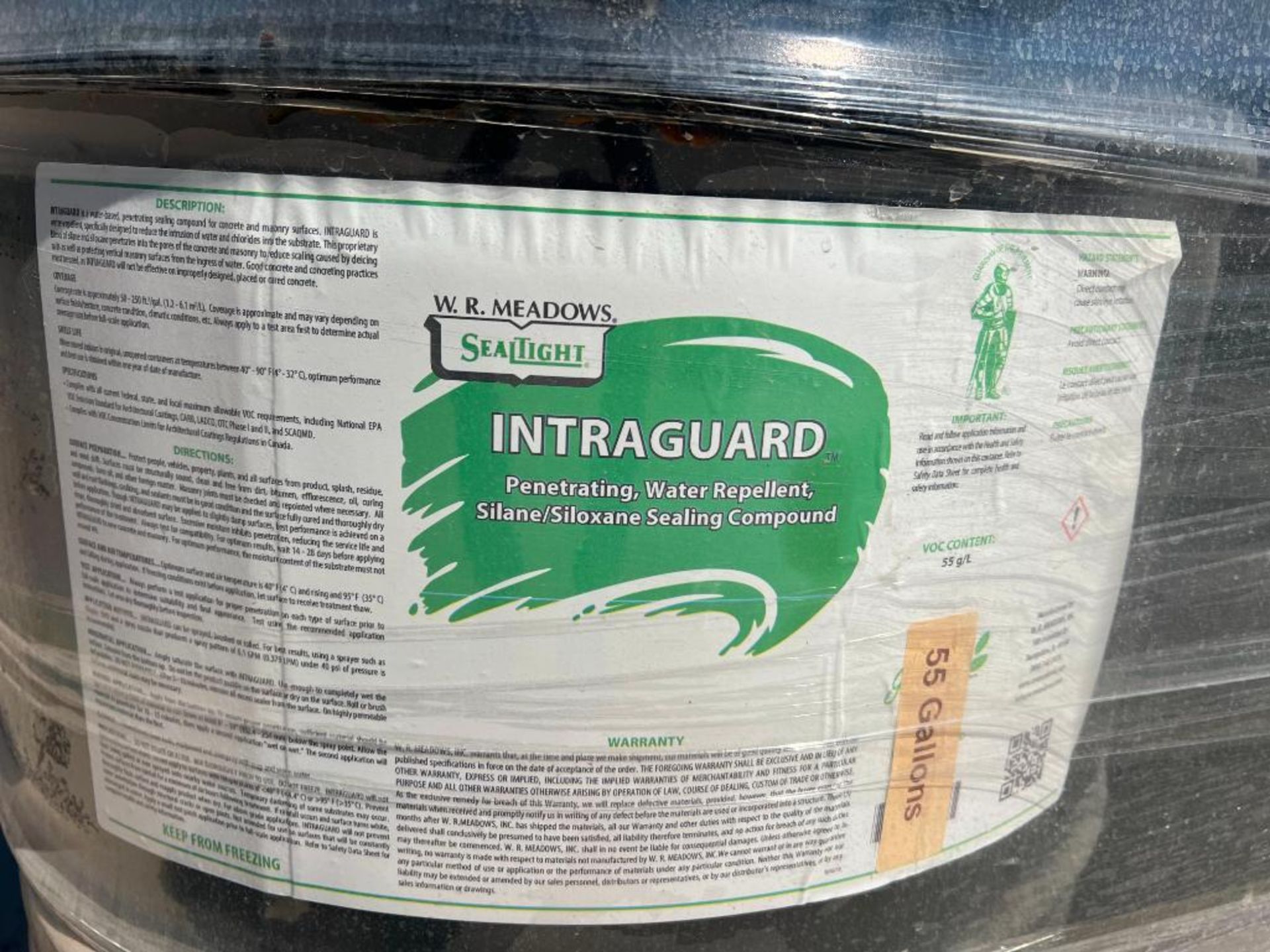 55 Gallon Drums W.R. Meadows, Inc. Seal Tight, DR Intraguard Penetrating, Water Repellent, Silane/Si - Image 2 of 3