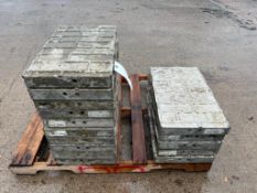 (15) 14" x 2' Precise Textured Brick Aluminum Concrete Forms, 6-12 Hole Pattern . Located in Mt. Ple