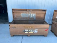 Knaack Job Box, Model 2472, with contents (30) 24" scaffold brackets. Located in Mt. Pleasant, IA