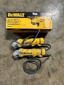 (1) NEW DeWalt DWE402 4-1/2" angle grinder (2) DeWalt DWE402 4-1/2" angle grinder