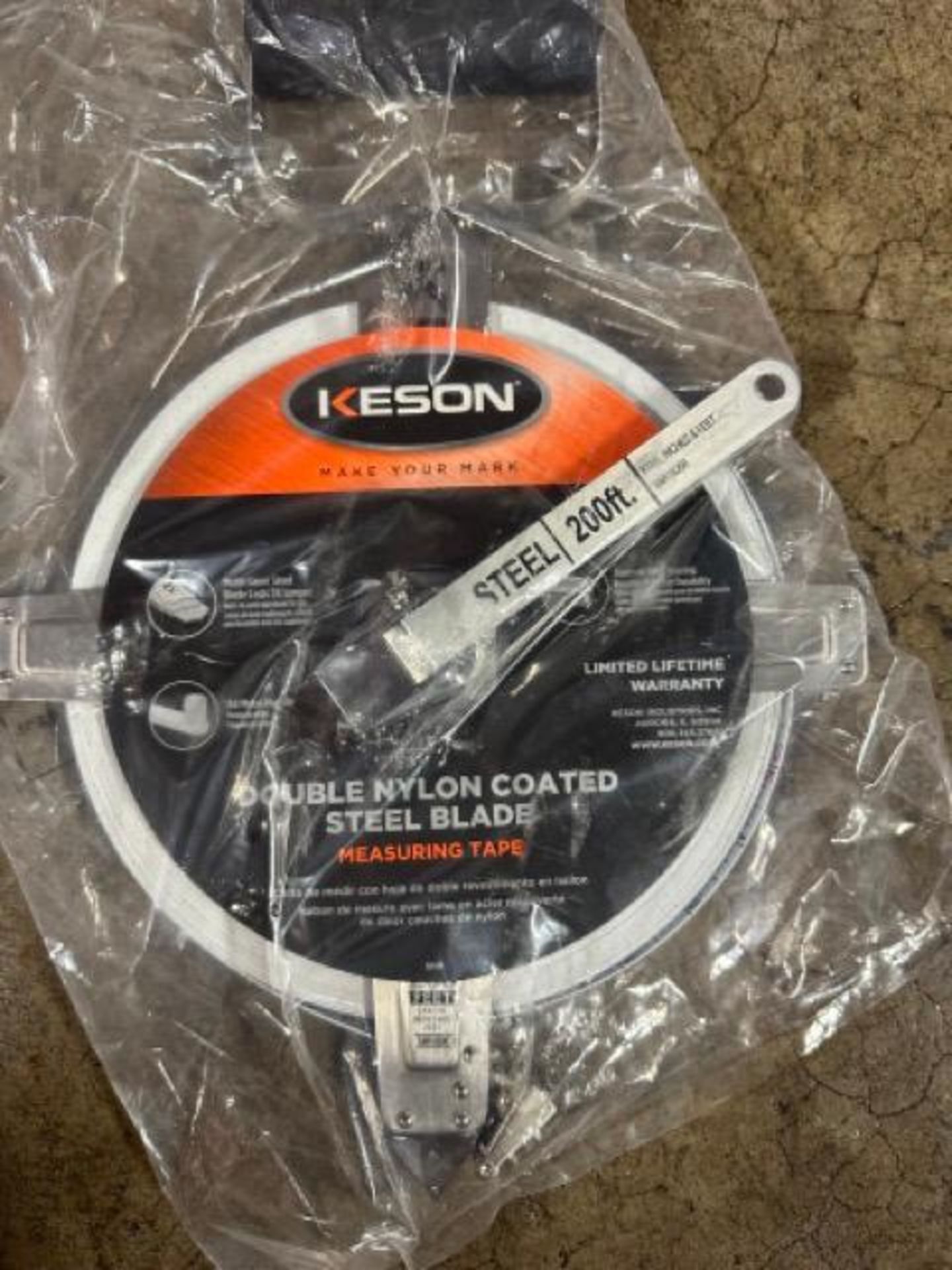 (1) NEW Keson 200' steel measuring tape, (1) Keson 300' steel measuring tape, (1) NEW Keson Giant 13 - Image 4 of 4