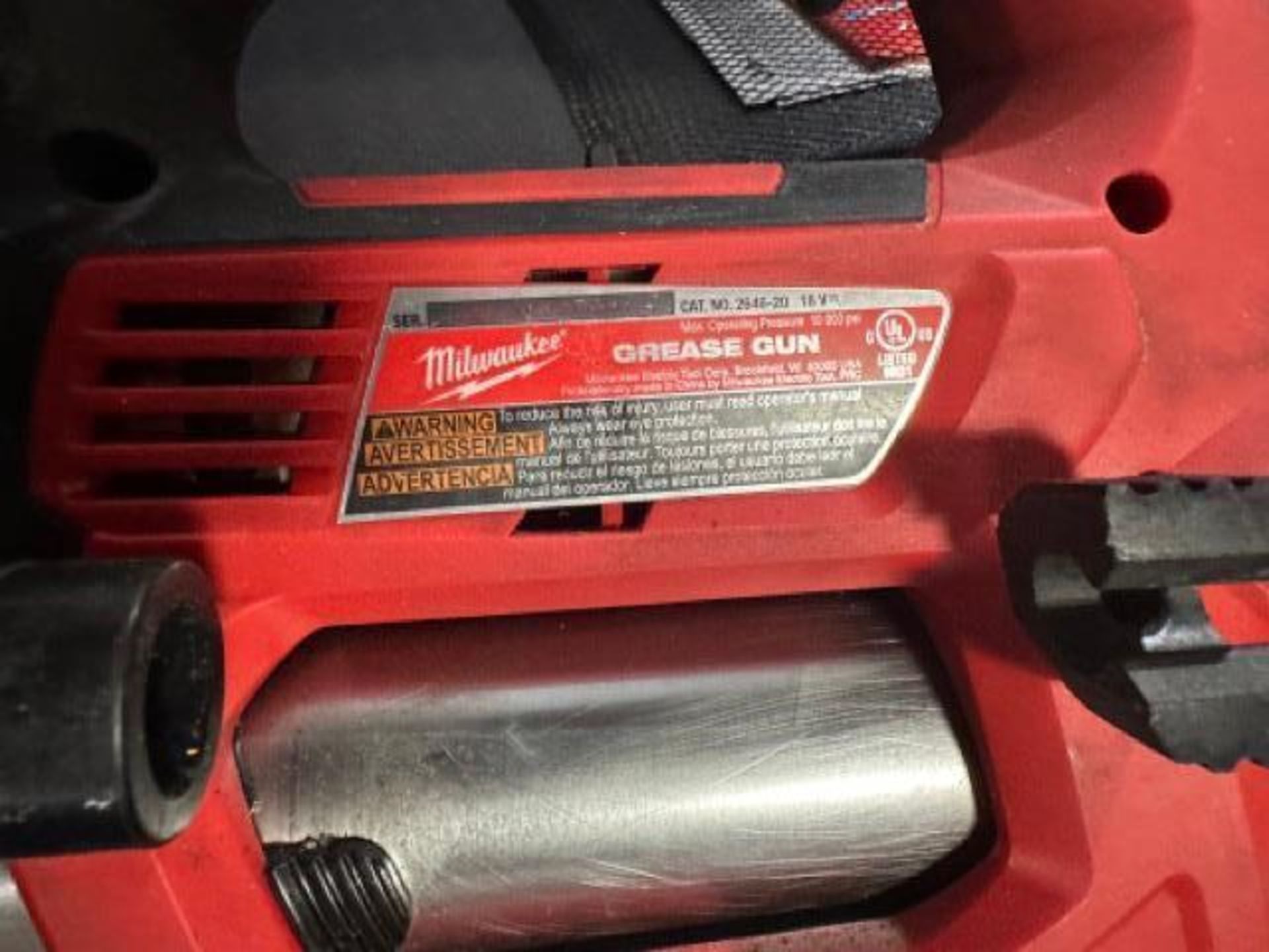 Milwaukee M18 grease gun with battery and charger (charger not pictured) - Image 3 of 3