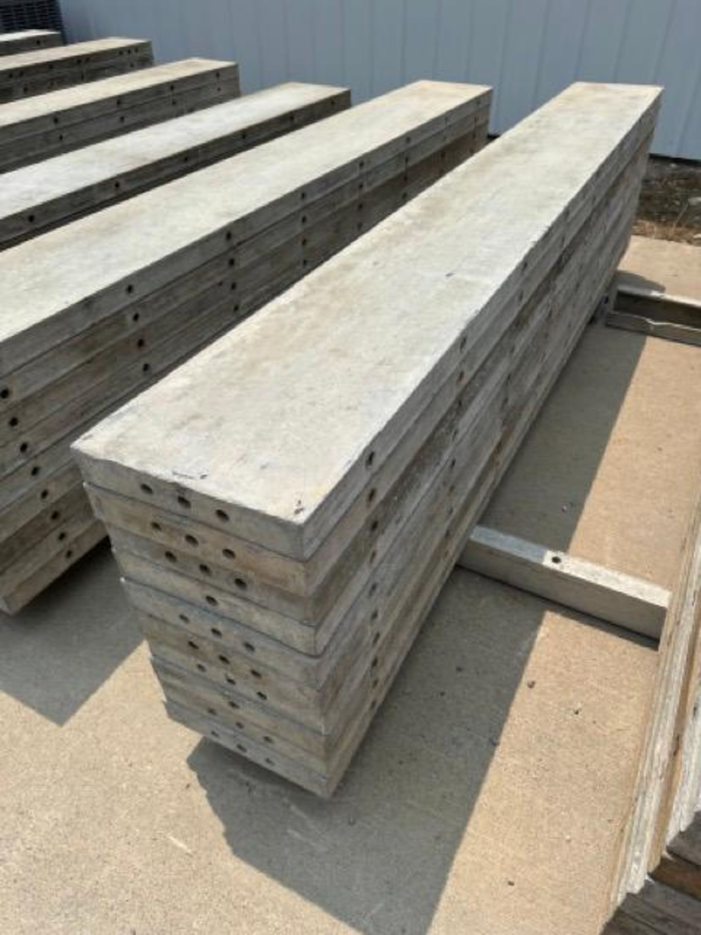 (10) 12" x 8' Wall-Ties aluminum concrete forms, smooth, 6-12 hole pattern - Image 2 of 3