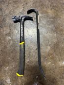 (1) Stanley 22" hammer, (1) 24" crow bar