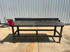 steel bench 8' x 3' x 3' with Wilton 8" vise, located in Mt. Pleasant, IA.