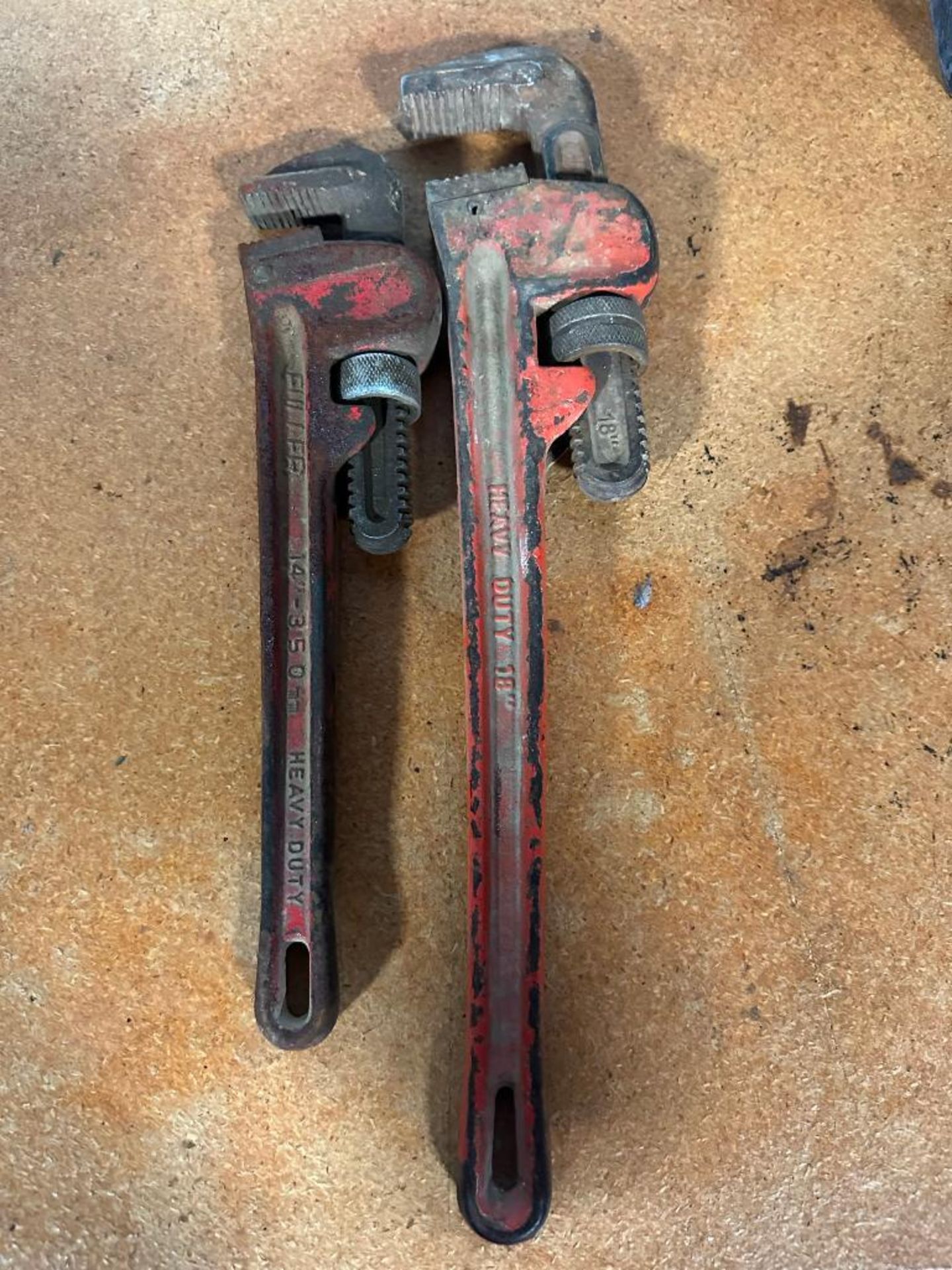 (1) 18" Fuller pipe wrench, (1) 14" Fuller pipe wrench, located in Mt. Pleasant, IA.