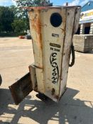 Concrete breaker skid steer attachement, located in Mt. Pleasant, IA.