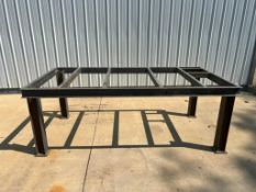 steel bench 8' 3" x 4 x 3', located in Mt. Pleasant, IA.