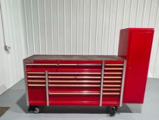 US Genral double bank roller tool cabinet, includes tools, located in Mt. Pleasant, IA.