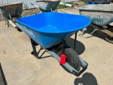 New Yeoman 6 cubic ft steel wheelbarrow with steel handle, located in Mt. Pleasant, IA.