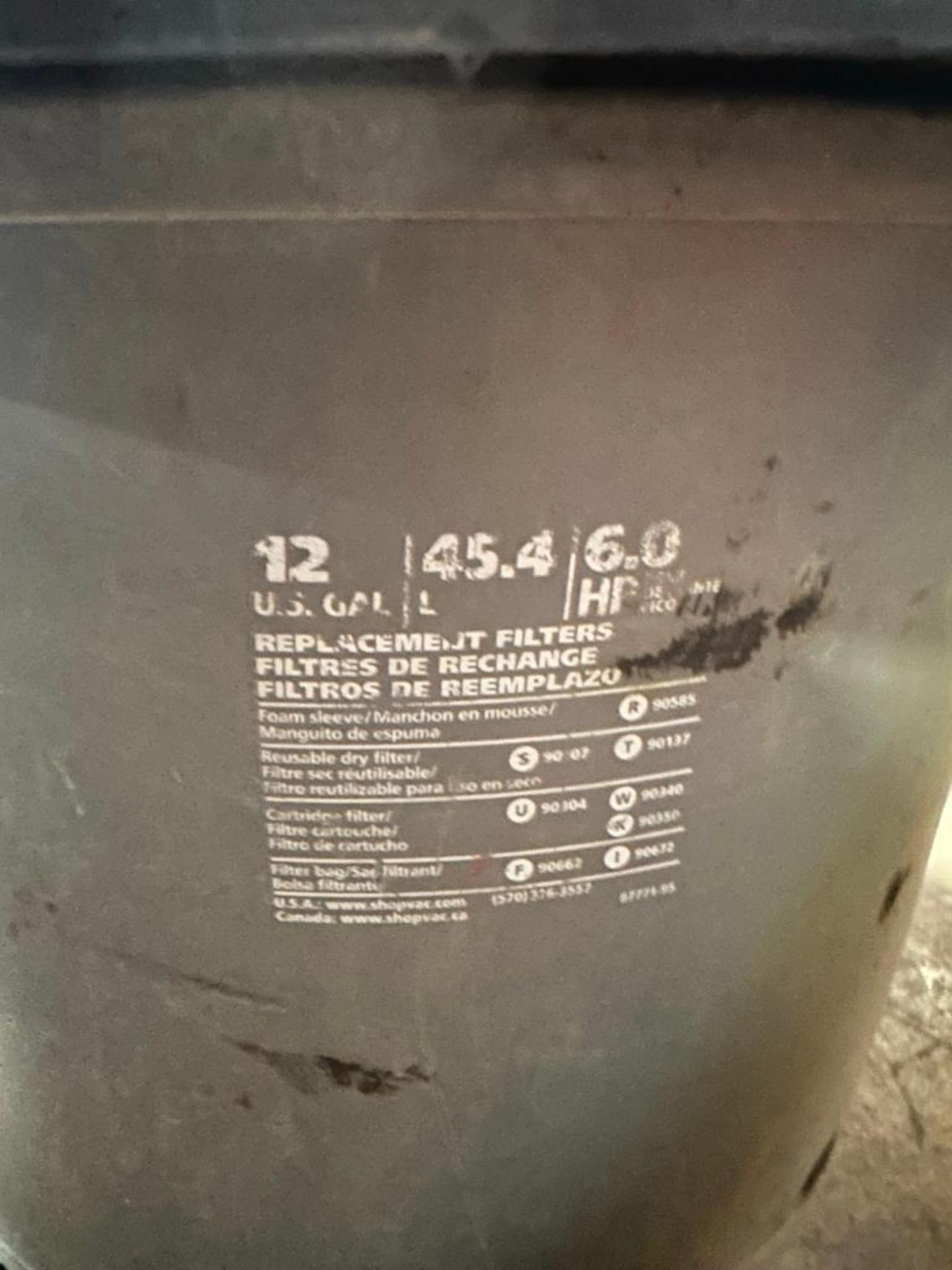 12 gallon shop vac, located in Mt. Pleasant, IA. - Image 2 of 2