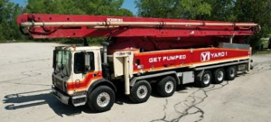 2003 Schwing 2525H-6/S61SX 61m on 2003 Mack MR688S 12x6 concrete pump truck, Mack 6 Cylinder 12.0