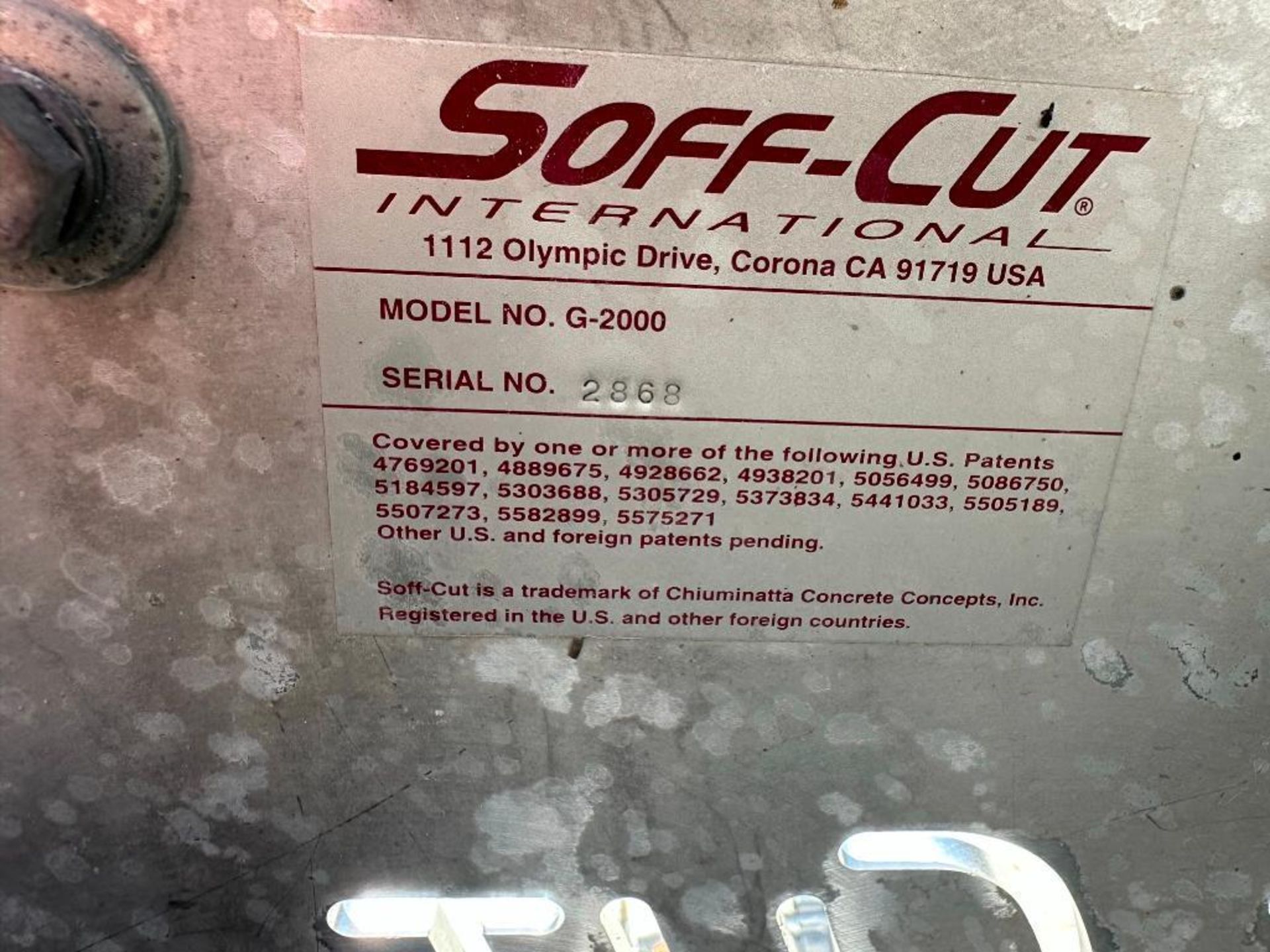 Soff Cut G2000 10" early entry concrete saw, Subaru 9HP engine, 878 hours, runs and operates, - Image 12 of 12