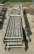 (2) 15' aluminum scaffolding planks, 20", pair of aluminum scaffolding braces, Werner aluminum