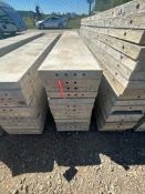 (12) 14" x 9' Tuf-n-lite aluminum concrete forms, smooth, 6-12 hole pattern