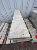 (9) 8" x 4' Western aluminum concrete forms, Vertex brick, 6-12 hole pattern. Located in Hopedale,