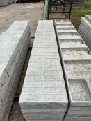(10) 16" x 8' Western aluminum concrete forms, Vertex brick, 6-12 hole pattern. Located in Hopedale,