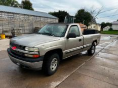 1999 Chevy K1500 Silverado Pick up Truck NON-RUNNING, with Salt Dogg attachment, 4-spd auto w/OD