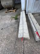 (4) 4' Hinge Western aluminum concrete forms, Vertex brick, 6-12 hole pattern. Located in