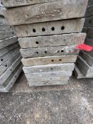 (7) 14" x 4' Western aluminum concrete forms, Vertex brick, 6-12 hole pattern. Located in