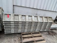 (8) 8' Wrap Western aluminum concrete forms, Vertex brick, 6-12 hole pattern. Located in Hopedale,
