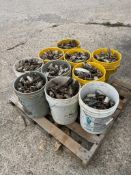 Pallet of (10) Buckets of Western Pin Locks. Located in Hopedale, IL.