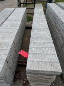 (12) 10" x 8' Western aluminum concrete forms, Vertex brick, 6-12 hole pattern. Located in Hopedale,