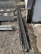 (4) 2" x 9' Western aluminum concrete forms, Vertex brick, 6-12 hole pattern. Located in Hopedale,
