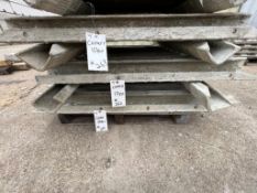 (10) 4' Corners Western aluminum concrete forms, Vertex brick, 6-12 hole pattern. Located in