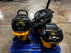 (3) Industrial Vacuums. (1) DeWalt DWV012 HEPA/RRP, 10 Gallon Dust Extractor, Serial #018810, (1)