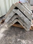 (4) 4' Wrap Western aluminum concrete forms, Vertex brick, 6-12 hole pattern. Located in Hopedale,