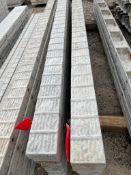 (8) 4" x 8' Western aluminum concrete forms, Vertex brick, 6-12 hole pattern. Located in Hopedale,