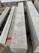 (8) 12" x 9' Western aluminum concrete forms, Vertex brick, 6-12 hole pattern. Located in