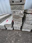 (10) 8" x 4' Western aluminum concrete forms, Vertex brick, 6-12 hole pattern. Located in