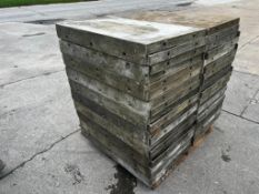 (20) 2' x 3' with brick ledge, Wall-Ties aluminum concrete forms, smooth, 6-12 hole pattern. Located