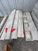 (5) 6" x 4' Western aluminum concrete forms, Vertex brick, 6-12 hole pattern. Located in Hopedale,
