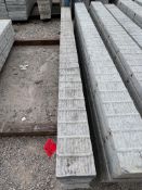 (7) 6" x 8' Western aluminum concrete forms, Vertex brick, 6-12 hole pattern. Located in Hopedale,