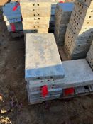 (8) 22" x 1' Western Aluminum Concrete Forms, Smooth, 6-12 Hole Pattern, with attached hardware,