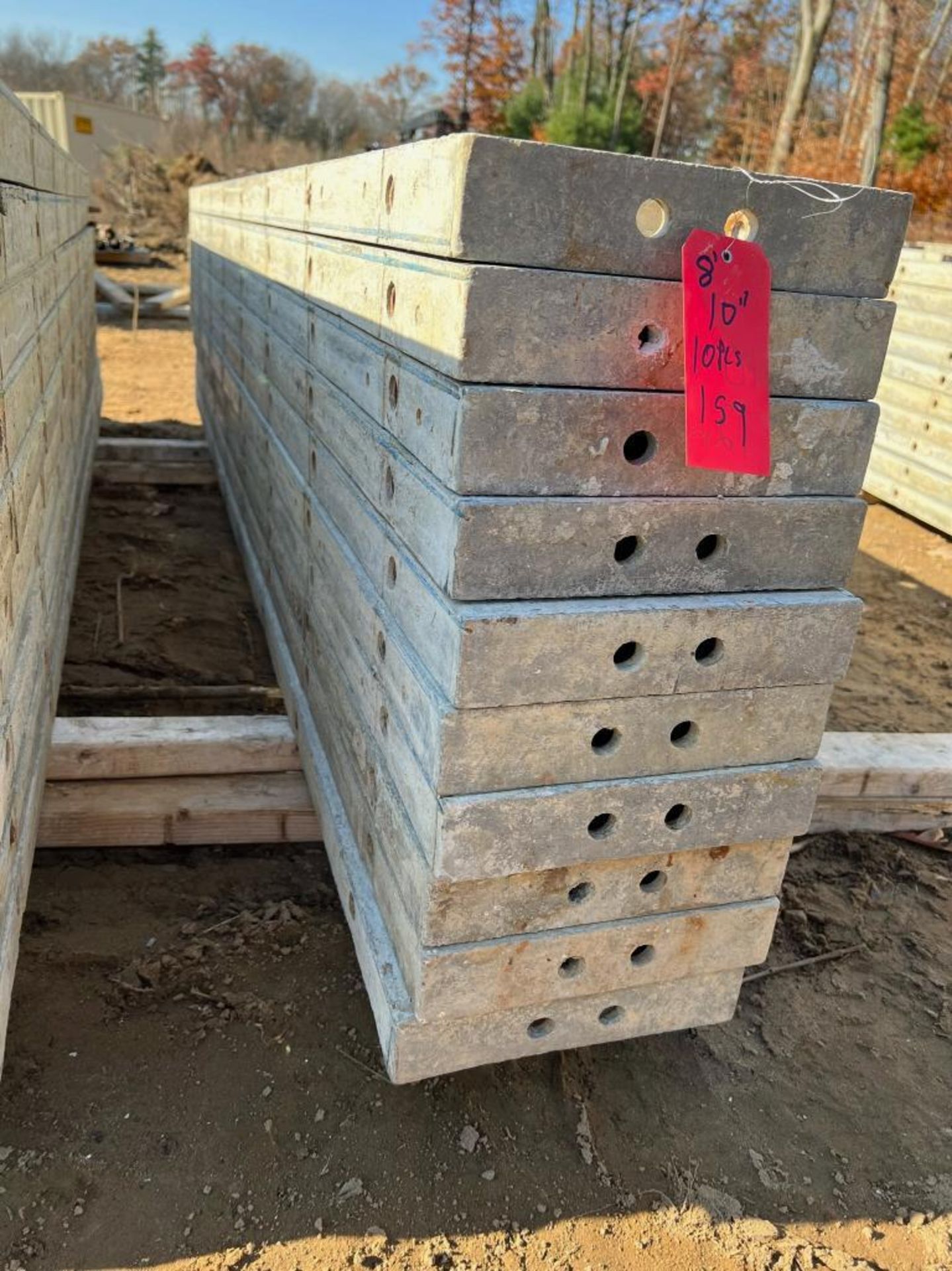 (10) 10" x 8' Western Aluminum Concrete Forms, Smooth, 6-12 Hole Pattern, with attached hardware, - Image 3 of 4