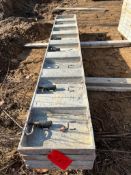 (4) 14" x 8' Western Aluminum Concrete Forms, Smooth, 6-12 Hole Pattern, with attached hardware,