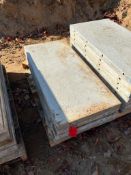 (4) 22" x 4' Western Aluminum Concrete Forms, Smooth, 6-12 Hole Pattern, with attached hardware,