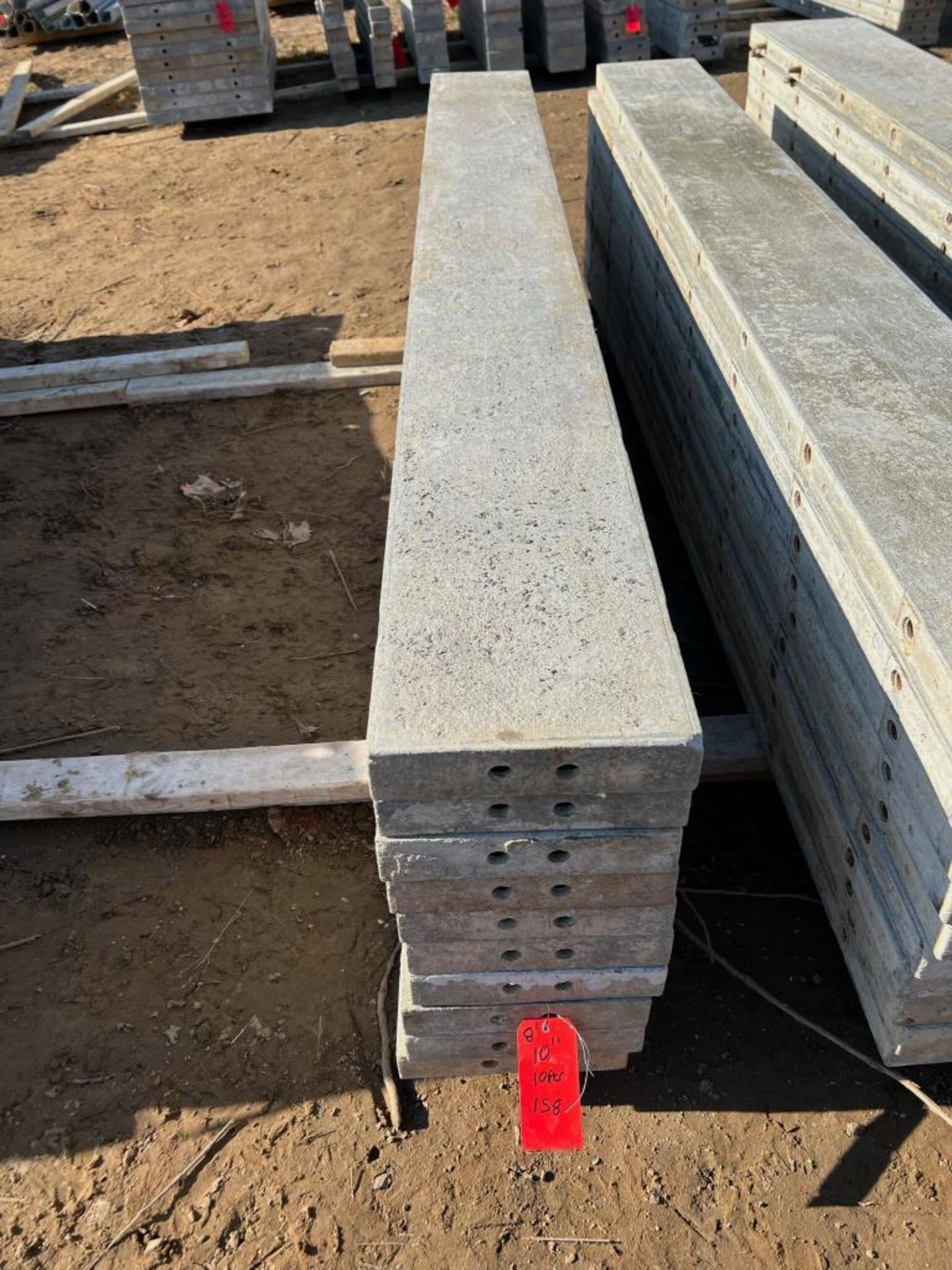 (10) 10" x 8' Western Aluminum Concrete Forms, Smooth, 6-12 Hole Pattern, with attached hardware, - Image 4 of 4